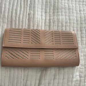 Beige Laser-Cut Clutch